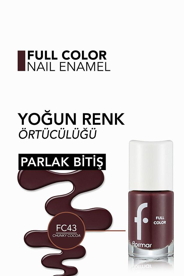 Yoğun Pigmentli Parlak Oje- Full Color Nail Enamel- Fc43 Chunky Cocoa -8690604379965 - 6