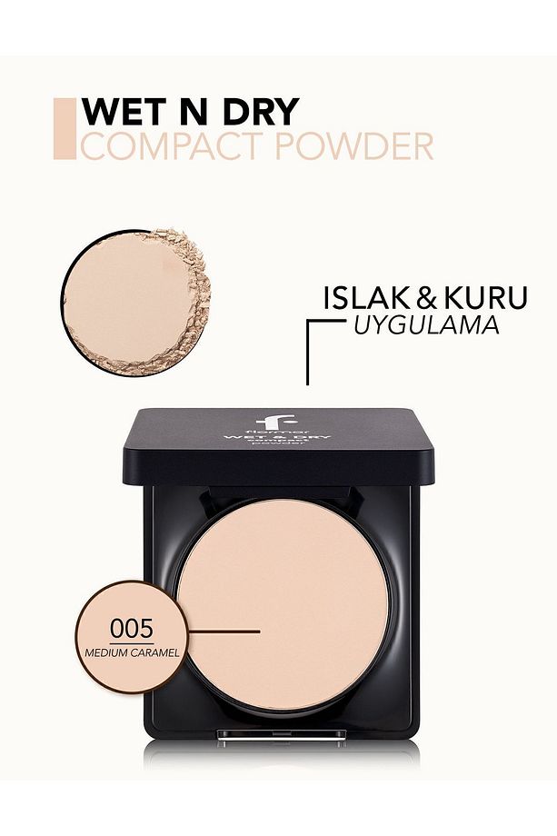 Islak-Kuru Kremsi Pudra - Wet&Dry Compact Powder - 005 Medium Caramel - 8682536053693 - 4
