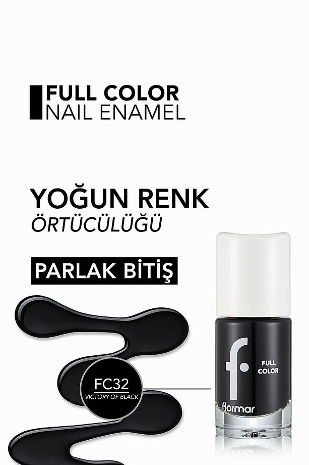 Yoğun Pigmentli Parlak Oje- Full Color Nail Enamel- Fc32 Vıctory Of Black -8690604313228 - 6