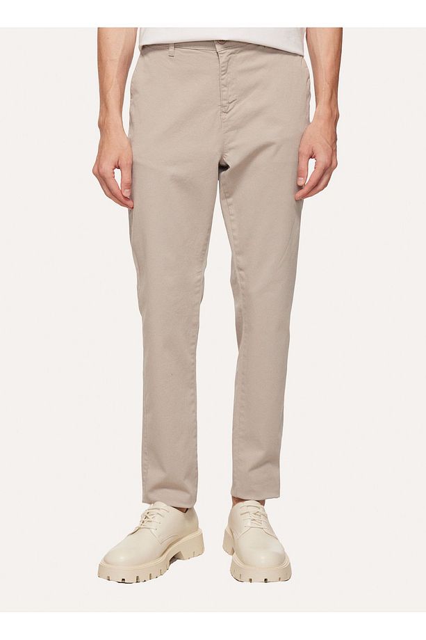 Normal Bel Dar Paça Gri Erkek Chino Pantolon F3WM-PNT902 - 3