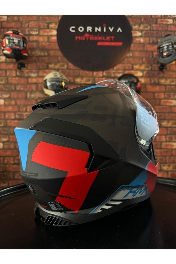 STORM 2 SPRINTER MAT SİYAH-KIRMIZI-TITANIUM KASK - 3