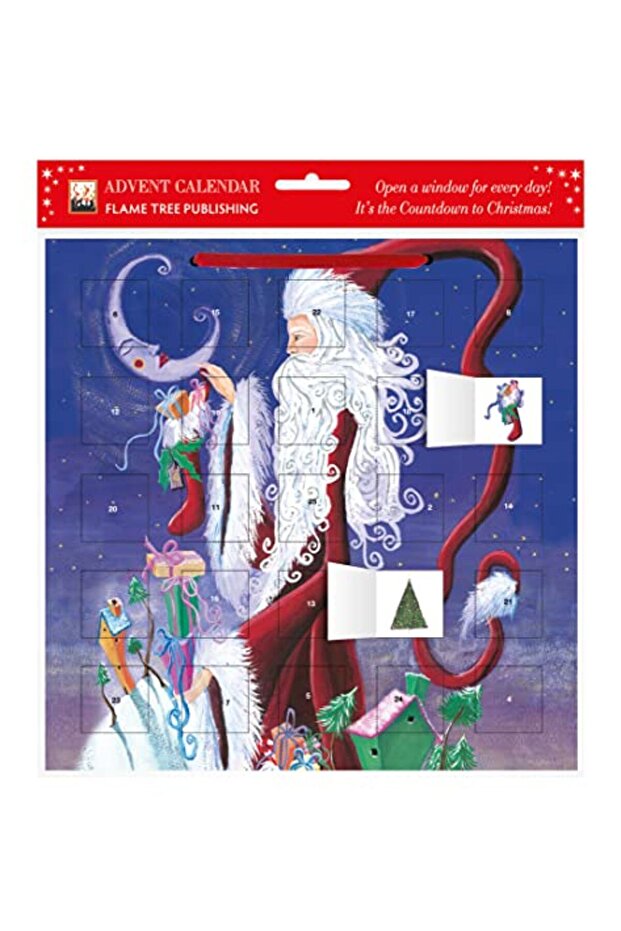 Santa And The Moon Advent Calendar With Stickers