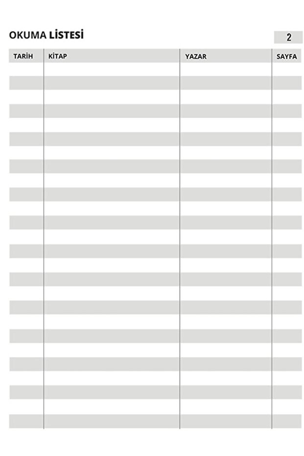 Kitap Okuma Ajandası - 4