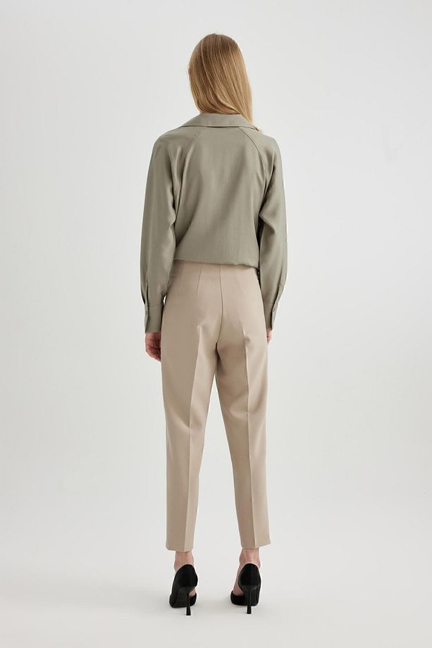 Crop Klasik Pantolon Carrot Fit Fermuarlı Yüksek Bel Basic Düz Dar Paça C2466ax24sp - 6