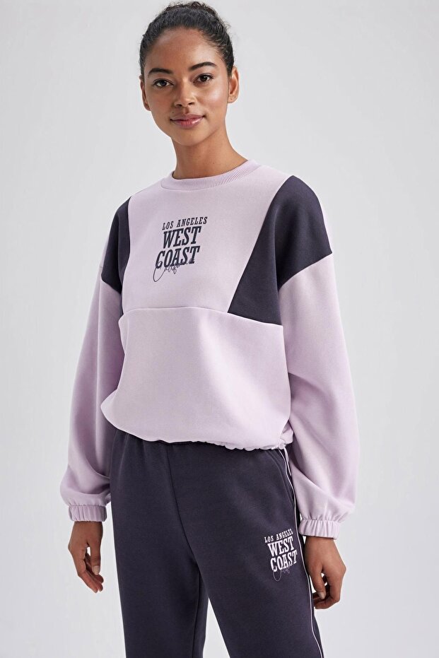 Oversize Crew Neck Printed SweAtshirt - A5809ax23au