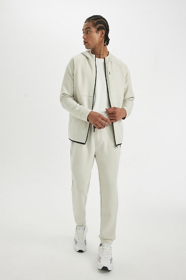 Fit Jogger Eşofman Altı Slim Fit Skuba Dalgıç Kumaş Lastikli Paça Beli Bağcıklı Cepli - 2
