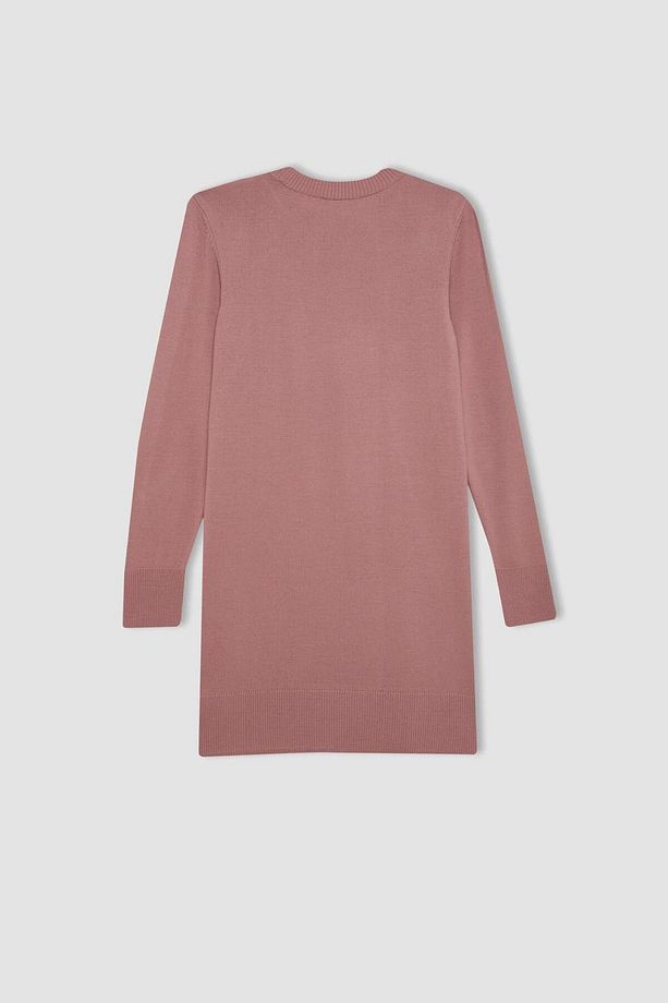 Regular Fit Bisiklet Yaka Basic Kazak Tunik ROSE - 3