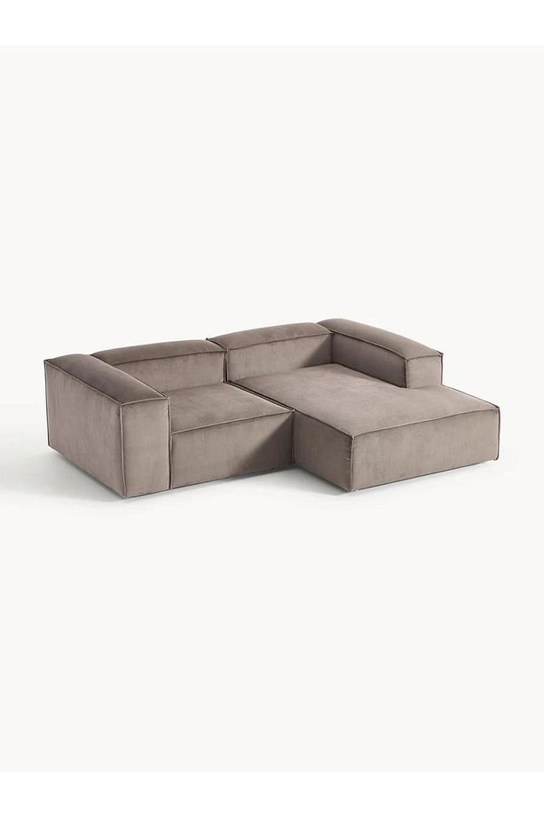 Frida 2 Modül Mini Köşe Kanepe Fitilli Sağ Köşe, Sütlü Kahve - 2