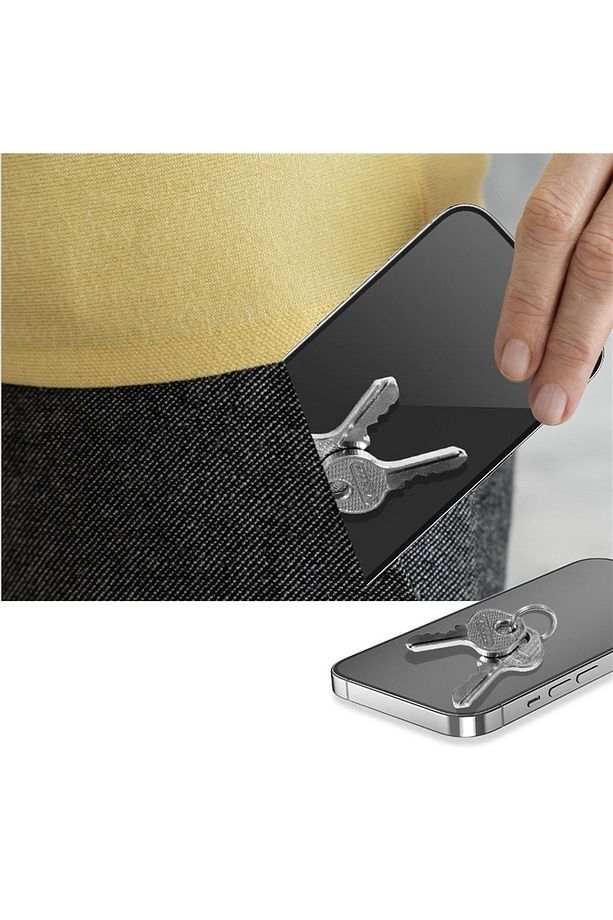 İphone 14 Pro Tam Kaplayan 2.5d Anti-static Darbe Emici Temperli Cam Ekran Koruyucu - 6