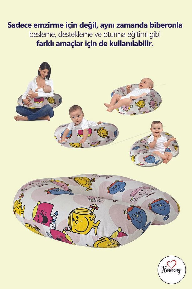 Çift Taraflı Emzirme Yastığı /bebek Destek Minderi, Hamile Yastığı, Pamuklu Kumaş - 5