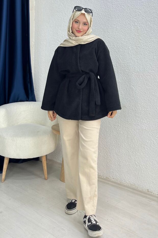 Belted Plush Jacket - 1