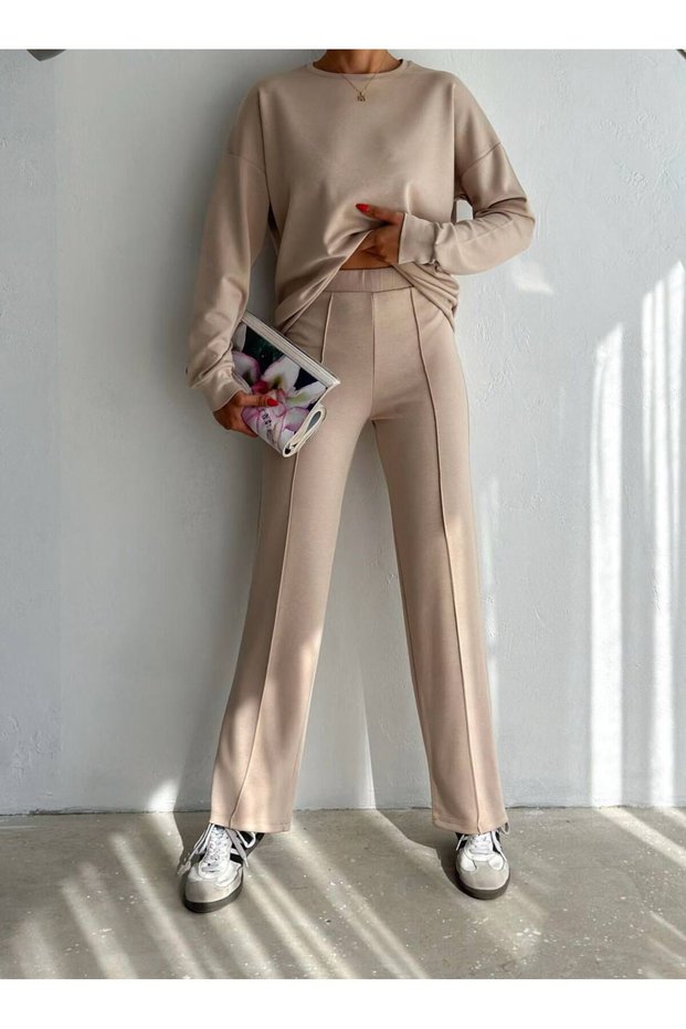 Modal Fabric Trousers and Sweatshirt Set