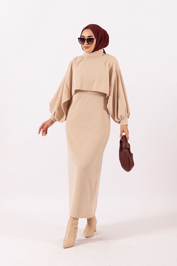 Ghazel İkili Örme Elbise Taş - 3