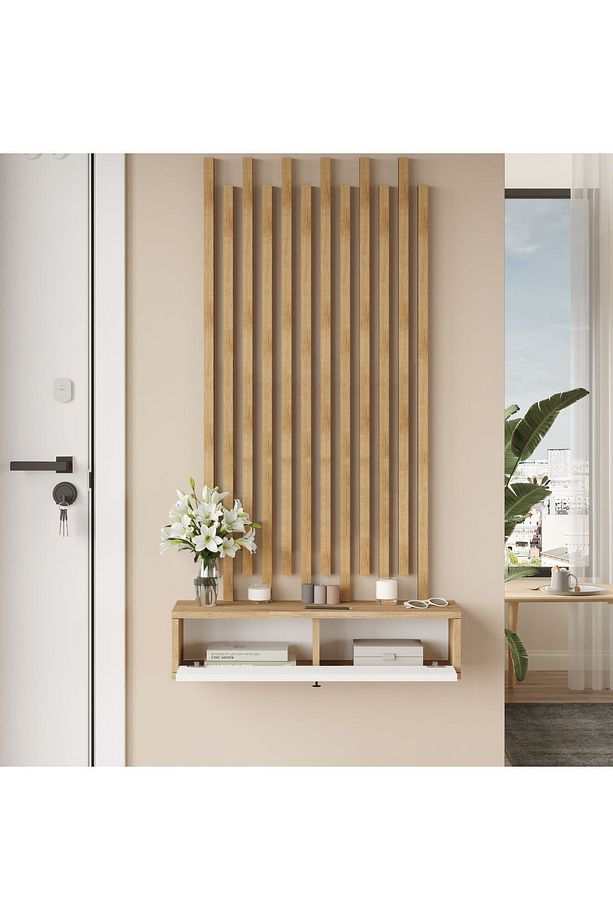 Cosmia Ahşap Çıtalı Dresuar Set Hol Antre CS3-SW - 4