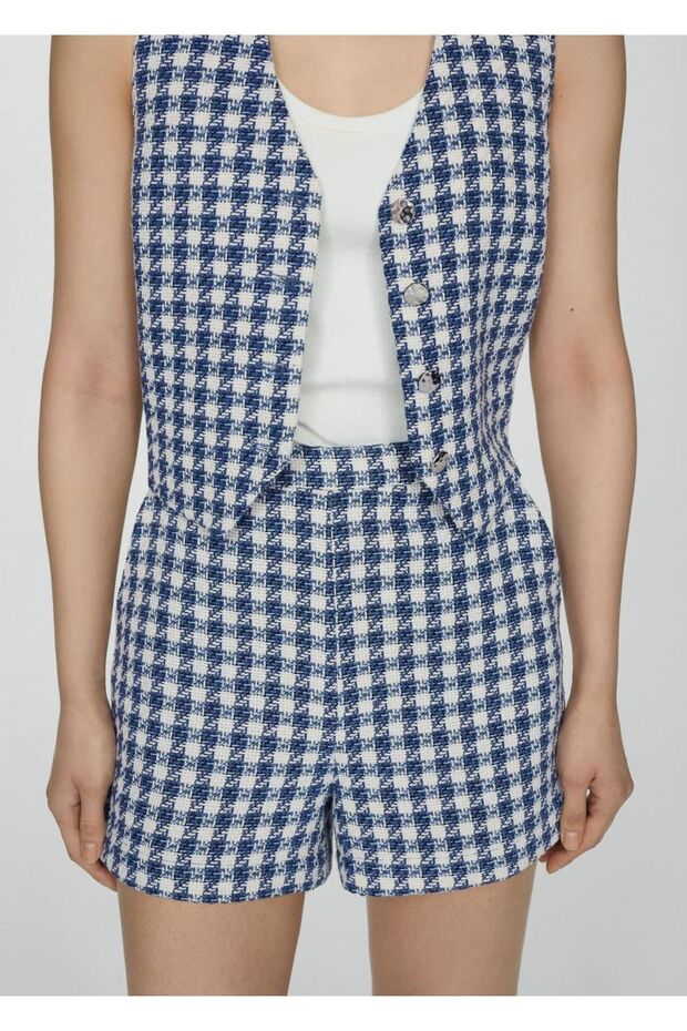 Kazayağı desenli yelek - 6