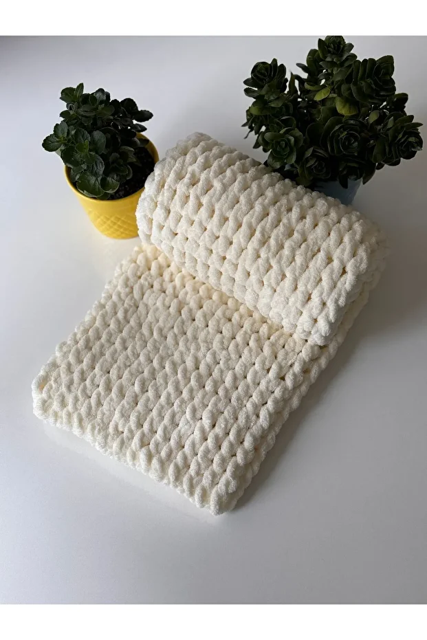 El Örgü Puffy Bebek Battaniye 90x90 cm - 2