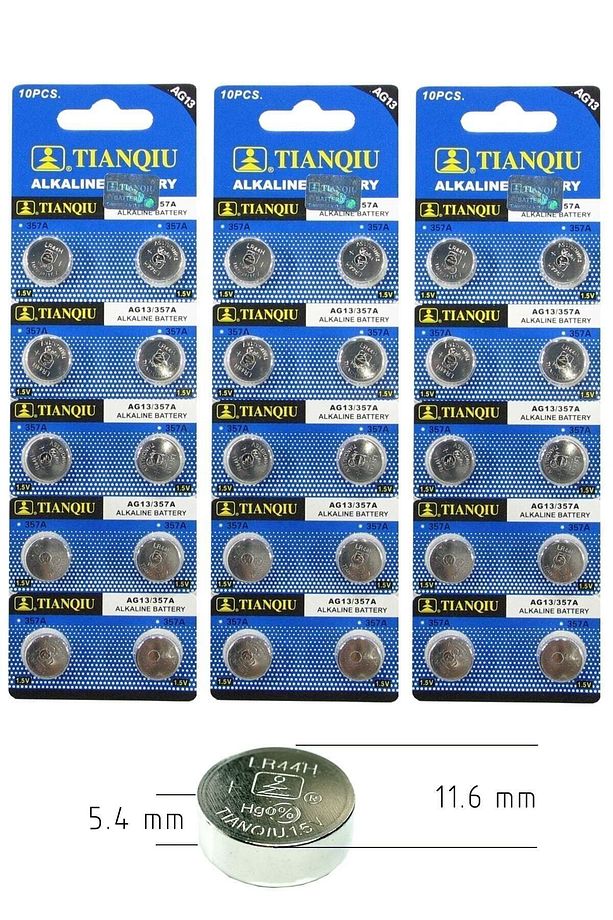 Tianqıu Ag13 Lr44h 357a A76 Sr44sw 1.5 V 30 Adet Alkalin Pil - 1