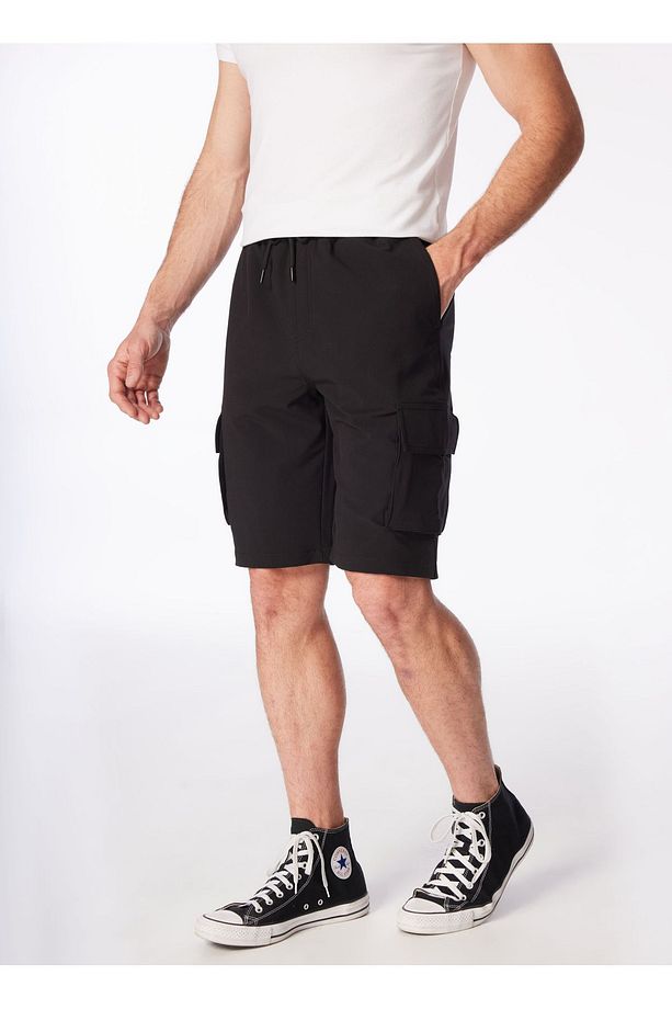 Siyah Erkek Lastikli Basic Su Itici - Bi Strech Bermuda Şort F4sm-sht 0265 - 4