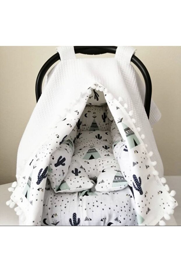 مجموعة عربة أطفال بطبقة مزدوجة من الموسلين العضوي بنسبة 100% - 2