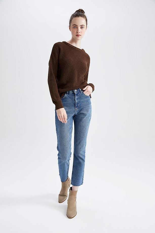Regular Fit Basic selanik Örgülü Triko Kazak H6905az22au - 2