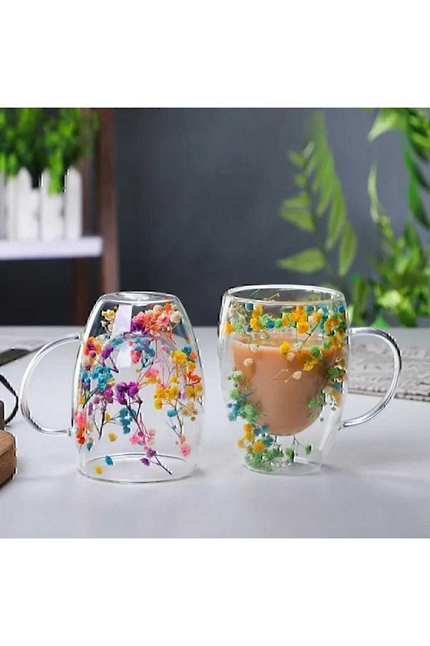 çiçekli bardak boraksilat 250 ml ısıya dayanıklı 3 lü set - 7