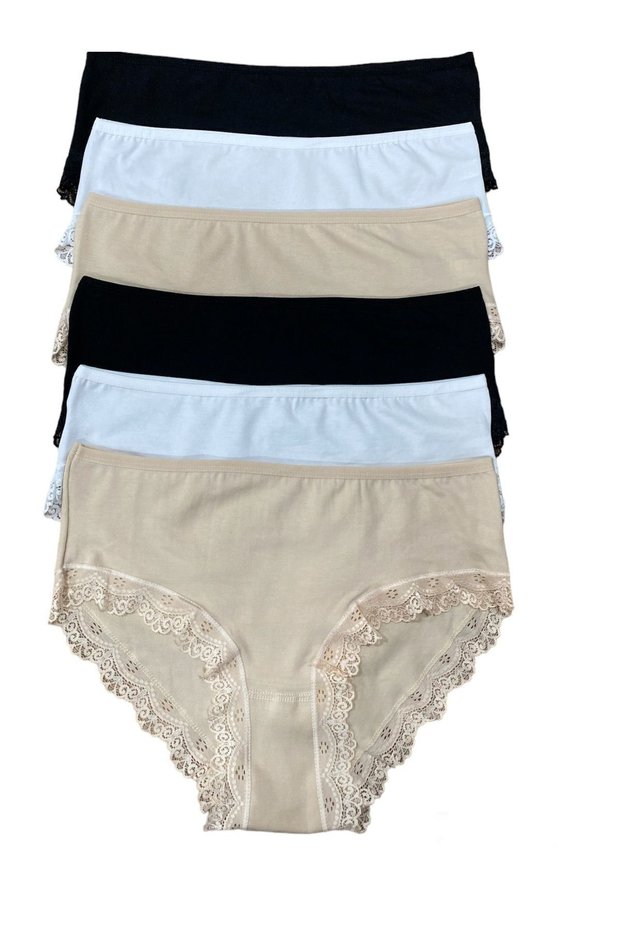 Women's lace panties high waist 6 pcs