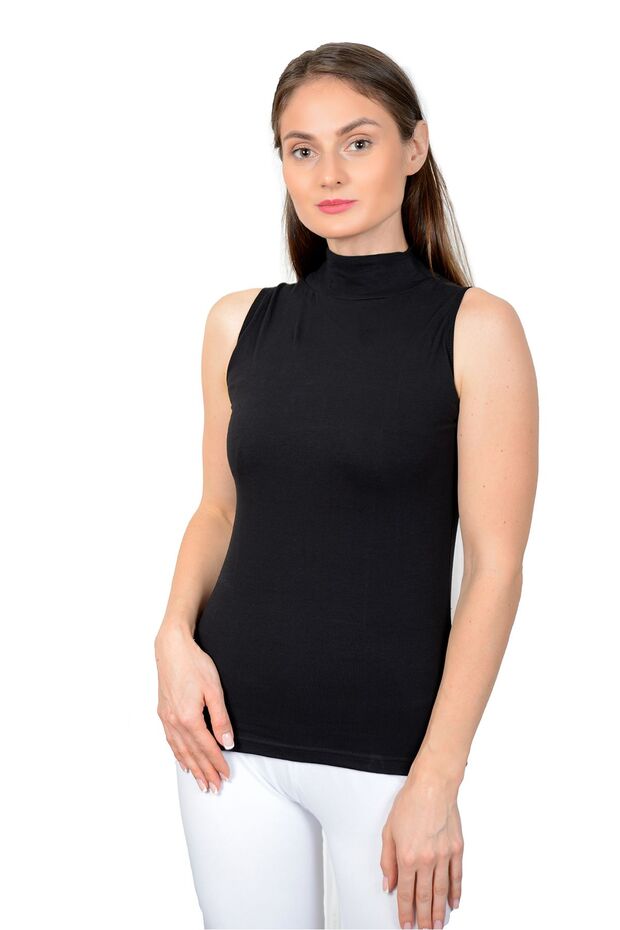 قميص داخلي بدون كم نصف ياقة مدورة - - 5