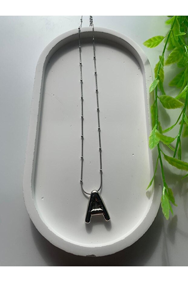 Çelik Balon A Harf Kolye - 1