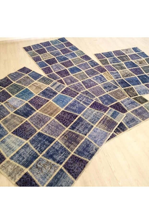 Patchwork El Dokuma Antik Anadolu Halı Ocean Wave - 2