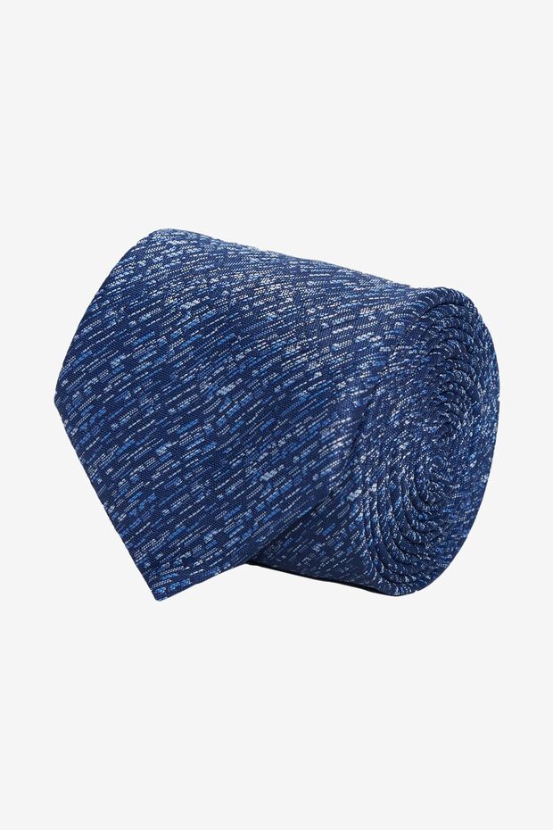 Navy Blue Patterned Men's Tie - 1