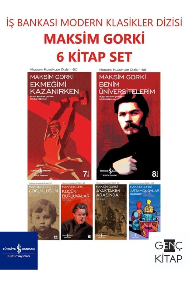 Iş Bankası Maksim Gorki 6 Book Set Modern Klasikler Dizisi While I Was Growing up - Harvesting My Wheat