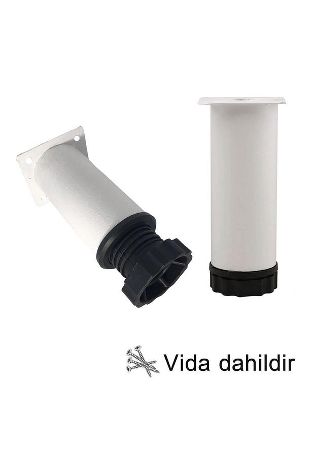 2 Adet Metal Ayarlanabilir 15 Cm Beyaz Destek Ayak Mobilya Kanepe Baza Koltuk Dolap Sehpa Ayağı - 4