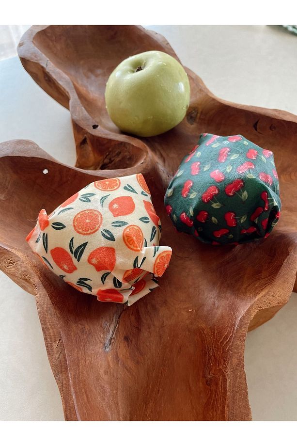 Balmumu Gıda, Yiyecek Saklama Kumaşı, Tekrar Kullanılabilen Saklama Bezi, 2'li Set, 25x25, Karışık - 1