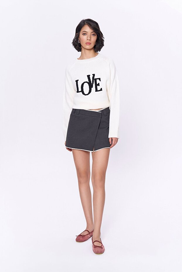 Anvelop Garni Mini Etek Antrasit - 1