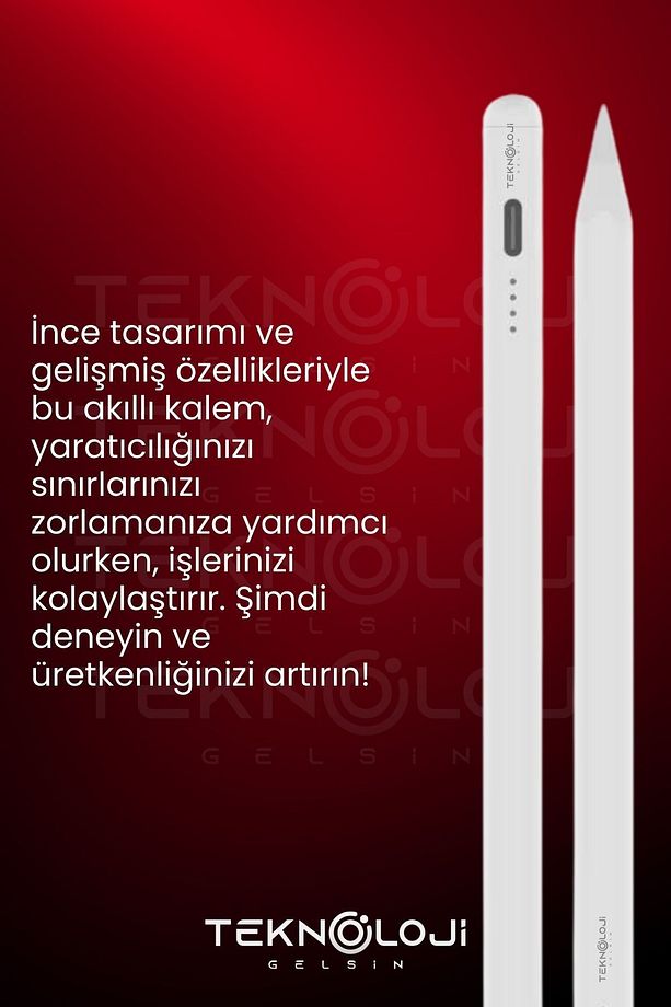 Stylus Pen Dokunmatik Tablet Kalemi iOS Android Windows Uyumlu Yedek Uç Hediyeli Yeni Nesil Type-C - 6