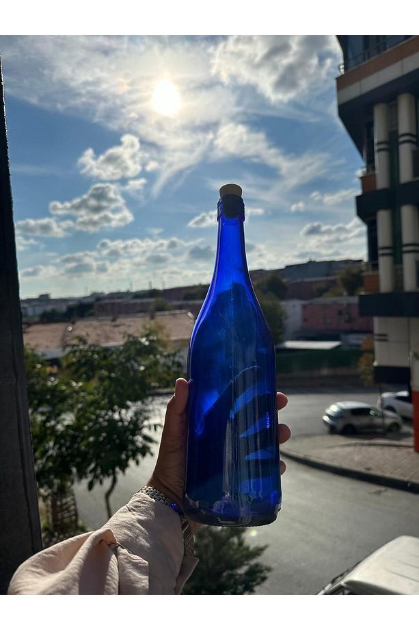 Mavi Cam Mantar Kapak 750 ml Sürahi 2 adet - 4