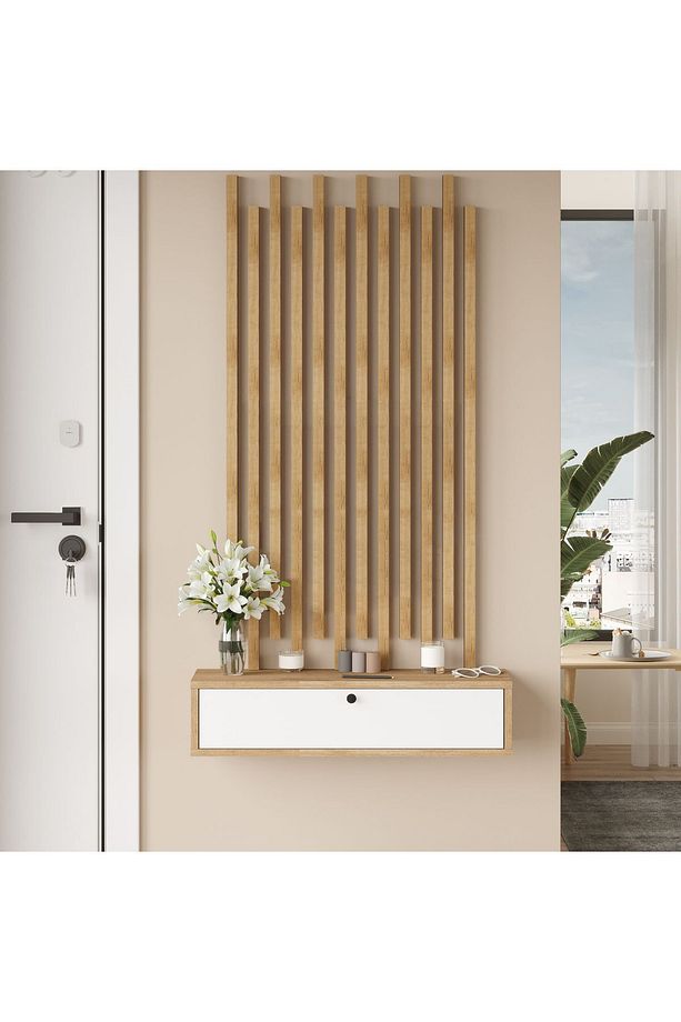 Cosmia Ahşap Çıtalı Dresuar Set Hol Antre CS3-SW - 2