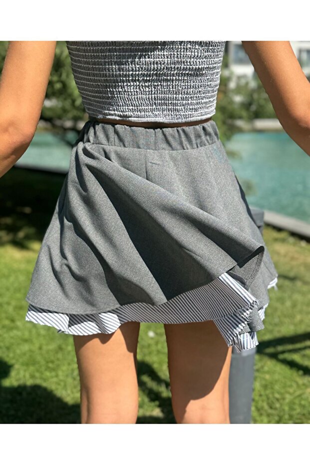 Volanlı Mini Etek - 8