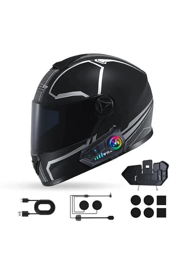 300 Mt Intercom 2 Eşleşmeli Kask Kulaklık Y-10pr Su Geçirmez Bluetooth Motosiklet Intercom Kulaklık - 2