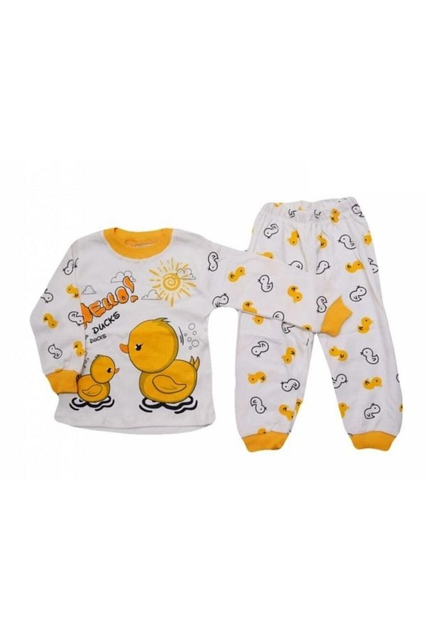 1-2-3 Yaş Ördekli Çocuk Süpermini Pijama Takımı - 1