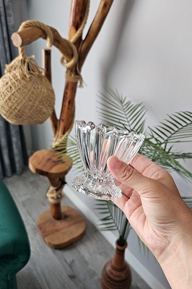 6-Piece Glass Crystal Ice Cream Bowl | Breakfast Serving Bowl | Snack Bowl and Jam Bowl Presentation | Bowl Set