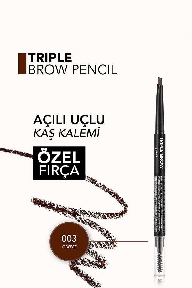 Triple Brow 3'ü 1 Arada Kremsi Dokulu Kaş Makyaj Kalemi - 6