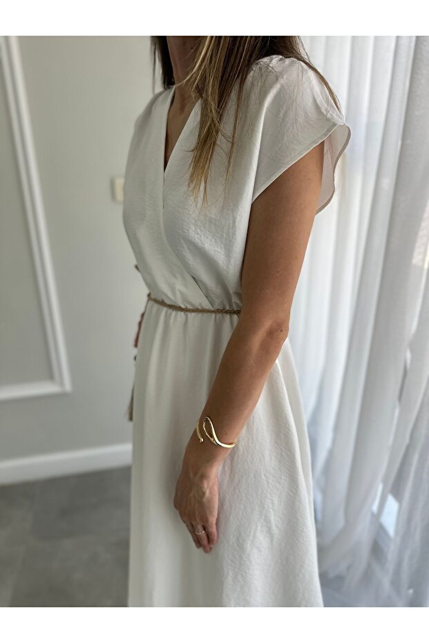 Hasır Kemerli Elbise - 3