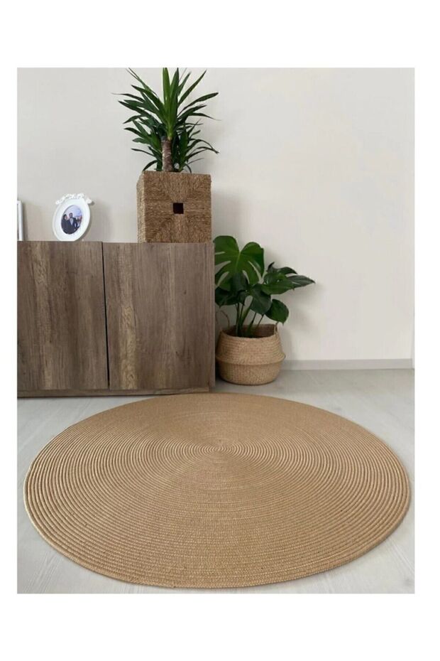 Dekoratif Jüt Hasır El Örgüsü Halı Kilim ( Tüm Ebatlar ) - 4