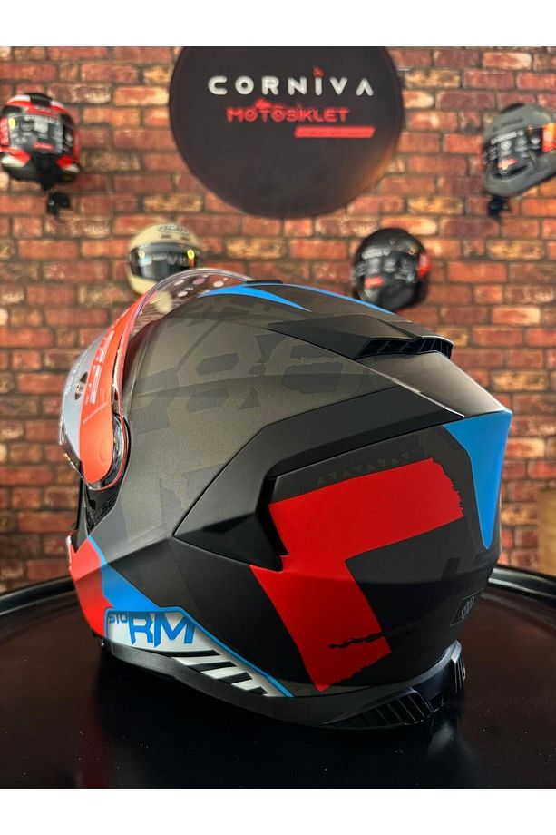 STORM 2 SPRINTER MAT SİYAH-KIRMIZI-TITANIUM KASK - 4
