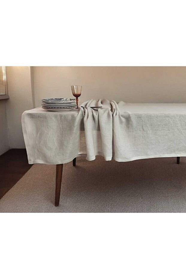 Light Brown Soft Linen Tablecloth(K)