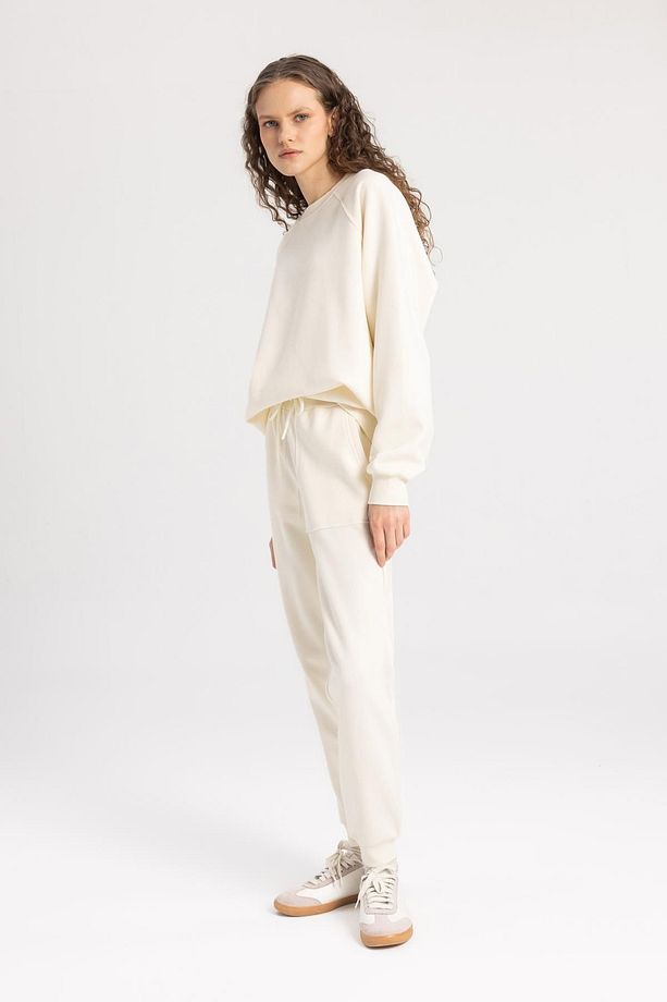 Regular Fit Beli Lastikli Bağcıklı Cepli Basic Düz Jogger Eşofman Altı V2699az24sp - 3