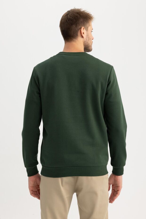 Regular Fit Bisiklet Yaka Kalın Basic Düz Sweatshirt T3777az23au - 6