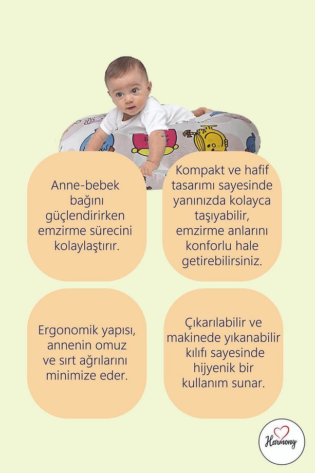Çift Taraflı Emzirme Yastığı /bebek Destek Minderi, Hamile Yastığı, Pamuklu Kumaş - 4