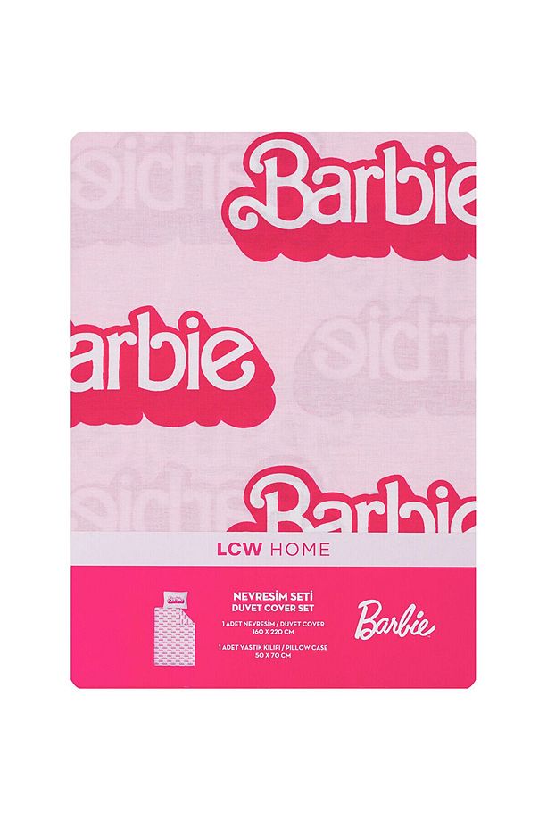 LCW HOME Pembe Baskılı Barbie Baskılı Tek Kişilik Nevresim Seti - 5